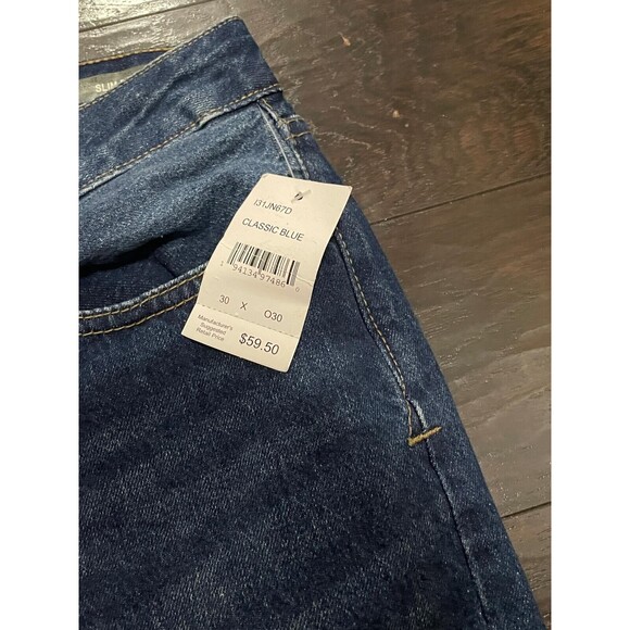 NEW- IZOD Jeans- Dark Blue Distressed- Slim Fit- US Men Size 30x30 - Picture 8 of 8